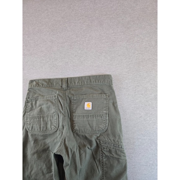 Carhartt Pants Mens 31x30 Green Rugged Flex Relaxed Canvas Work Wear BN2291-M - Picture 8 of 14